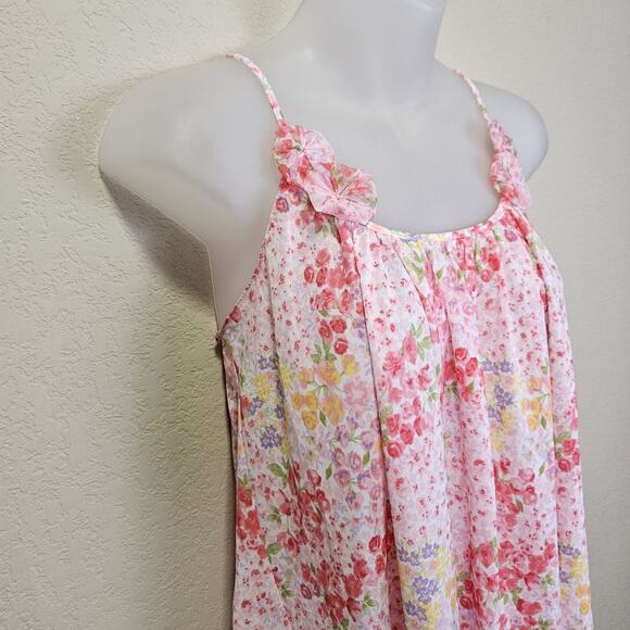VTG Oscar De La Renta Pink Label Floral Slip Y2K 90s Chemise Nightgown Nightie L - Picture 5 of 15